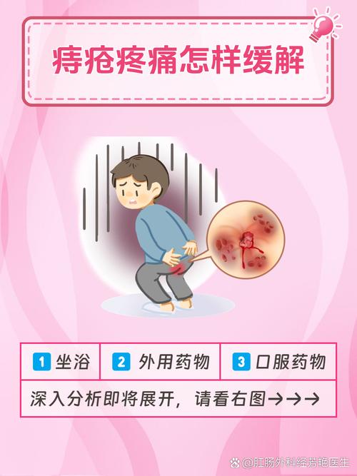 缓解方法
描述: 文章讲述了男生割痔疮后的疼痛体验，如术后、换药、排便时的疼痛，还阐述了疼痛带来的身心影响。重点分享了药物、物理、饮食、心理等缓解疼痛的方法及恢复注意事项，助男生应对割痔疮后的困扰。